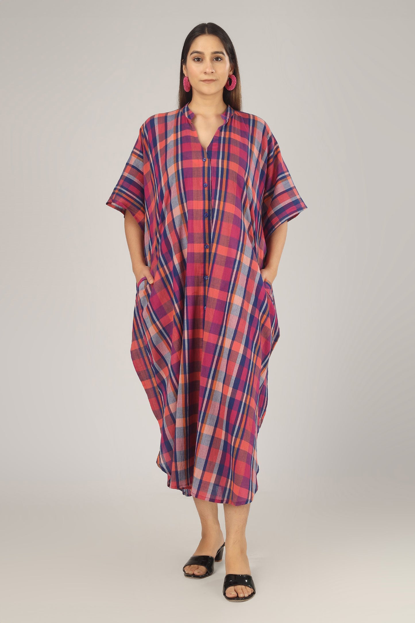 Cherry Checkers | Red Shirt Dress With Pockets | One Size Fits AU 10 - 24