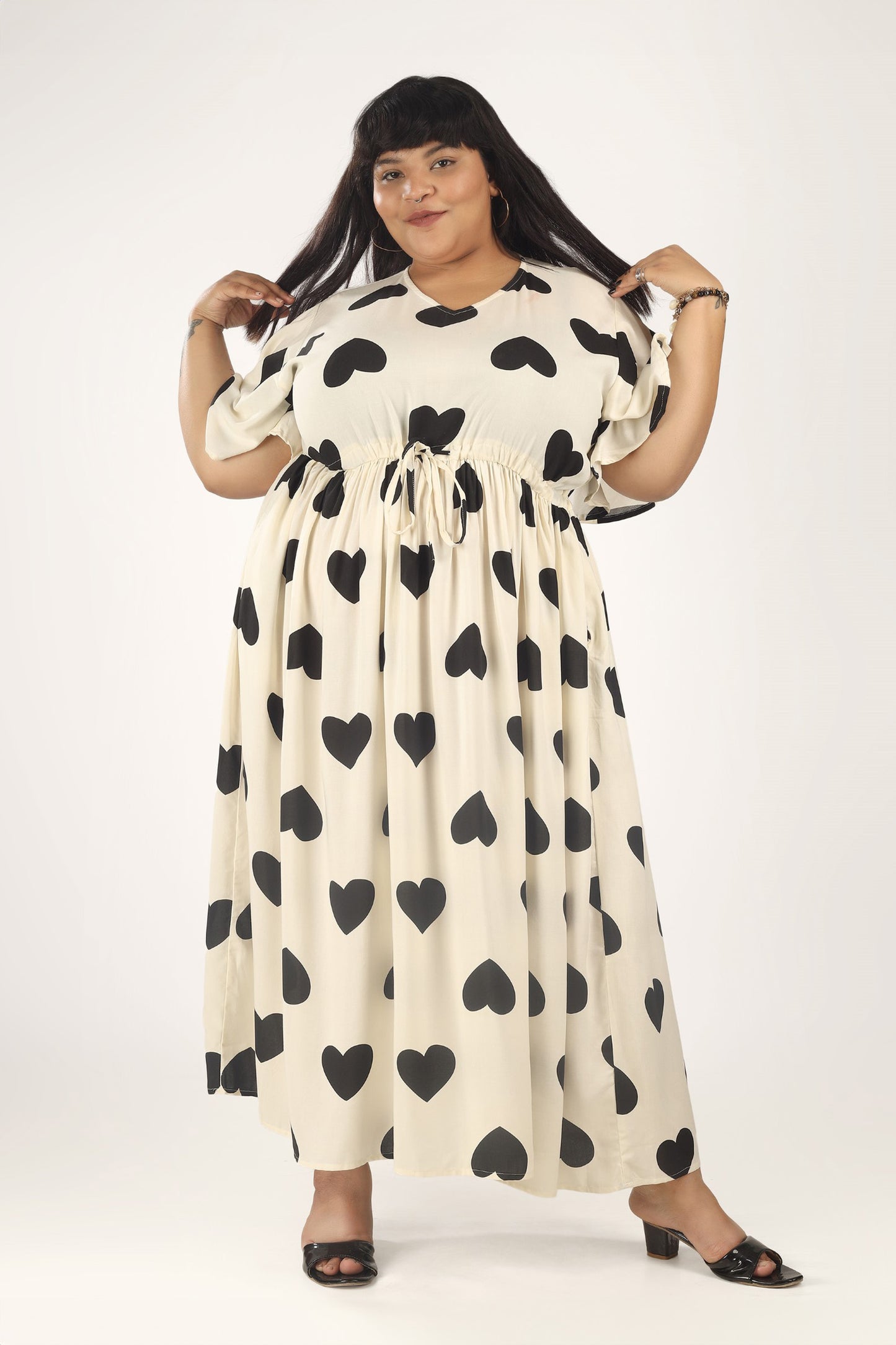 Monochrome Love | White Frill Sleeve Dress With Pockets