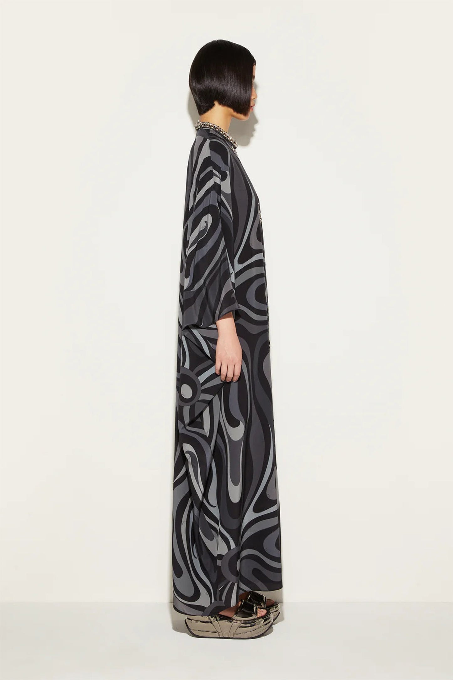 Midnight Mirage | Black Embellished Kaftan Dress