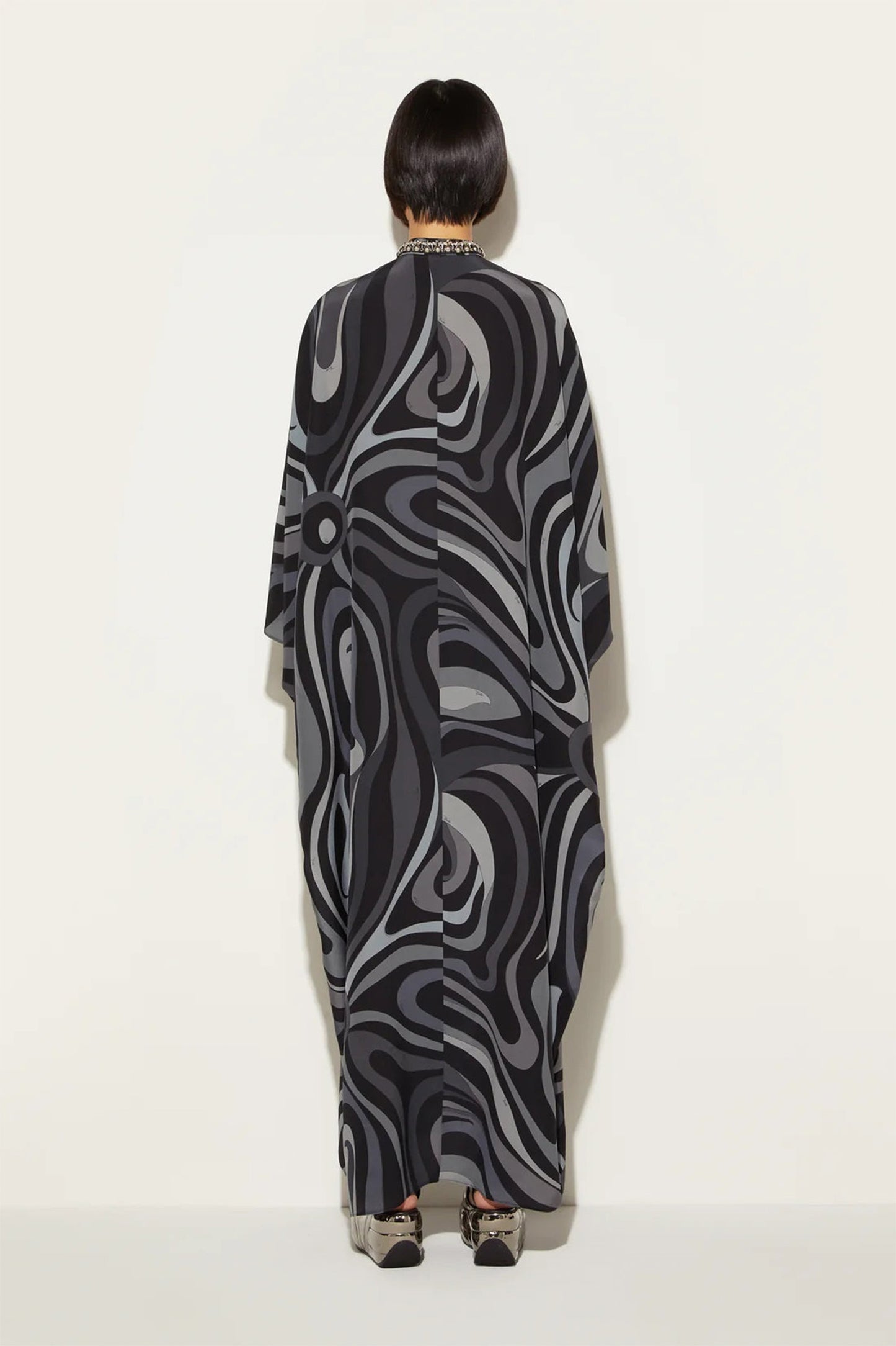 Midnight Mirage | Black Embellished Kaftan Dress