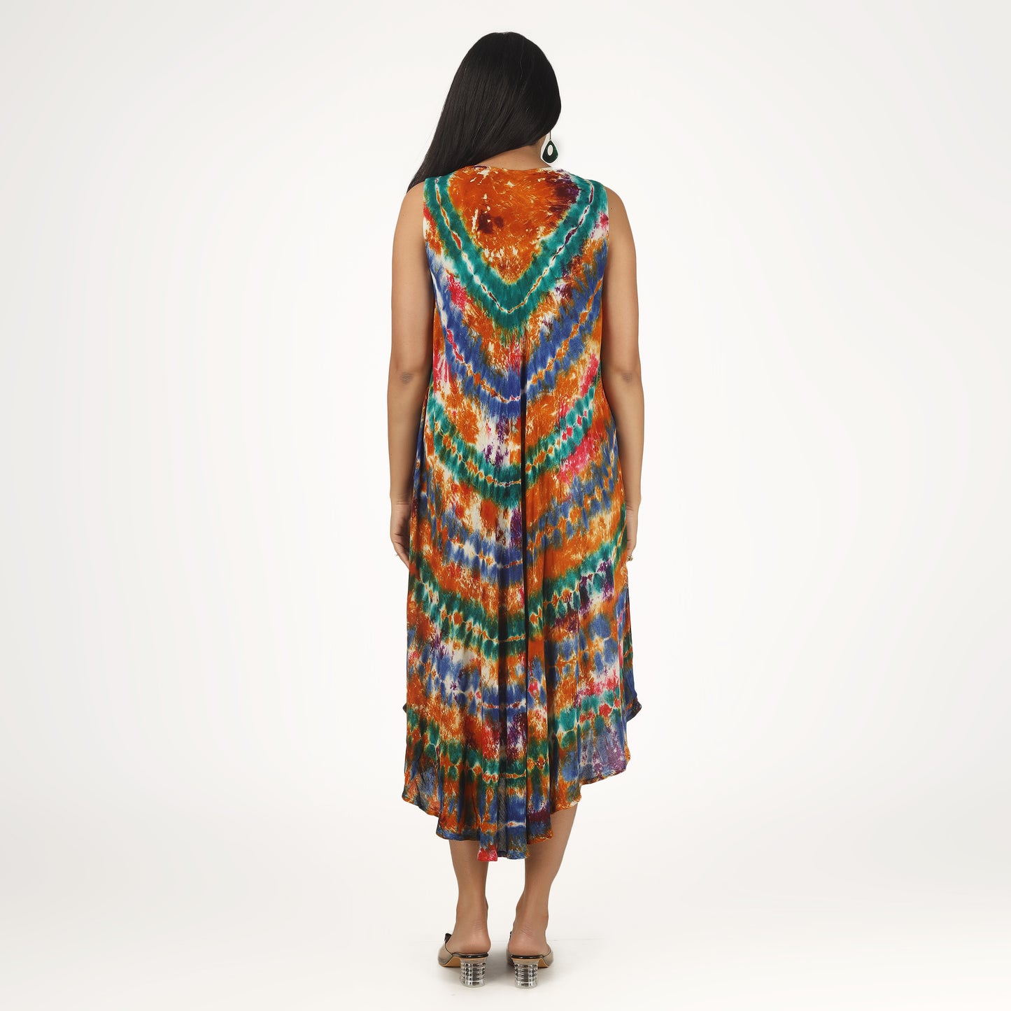 Tropic Turquoise | Boho Tie Dye Sleeveless Sundress