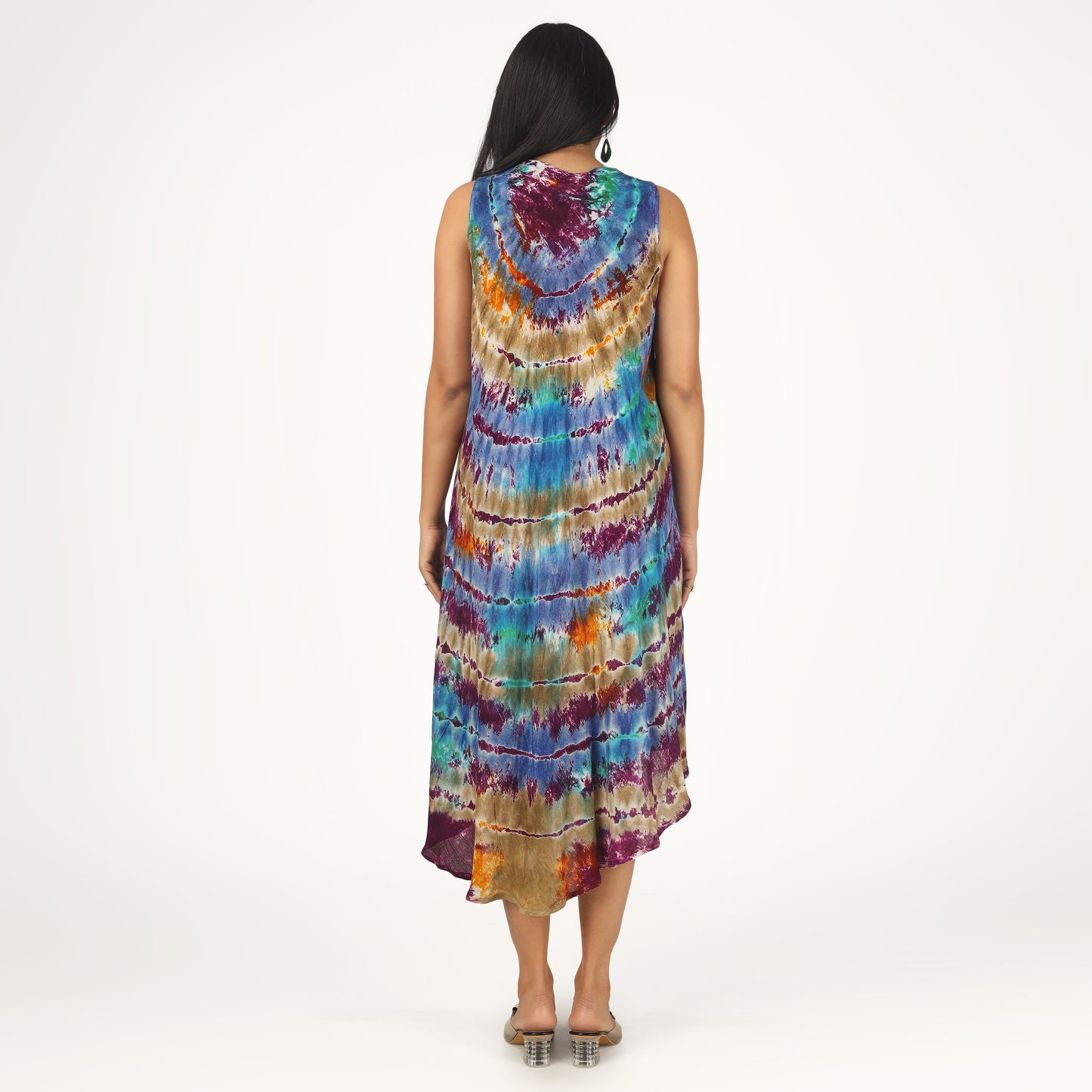Sunset Mirage | Boho Tie Dye Sleeveless Sundress
