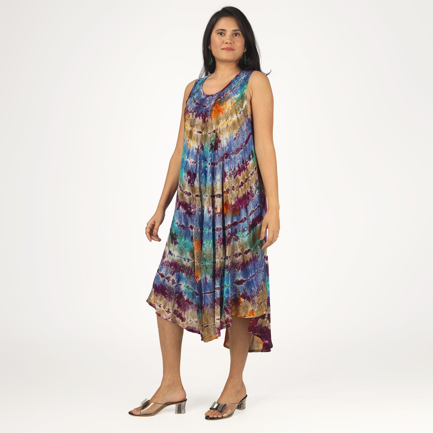 Sunset Mirage | Boho Tie Dye Sleeveless Sundress