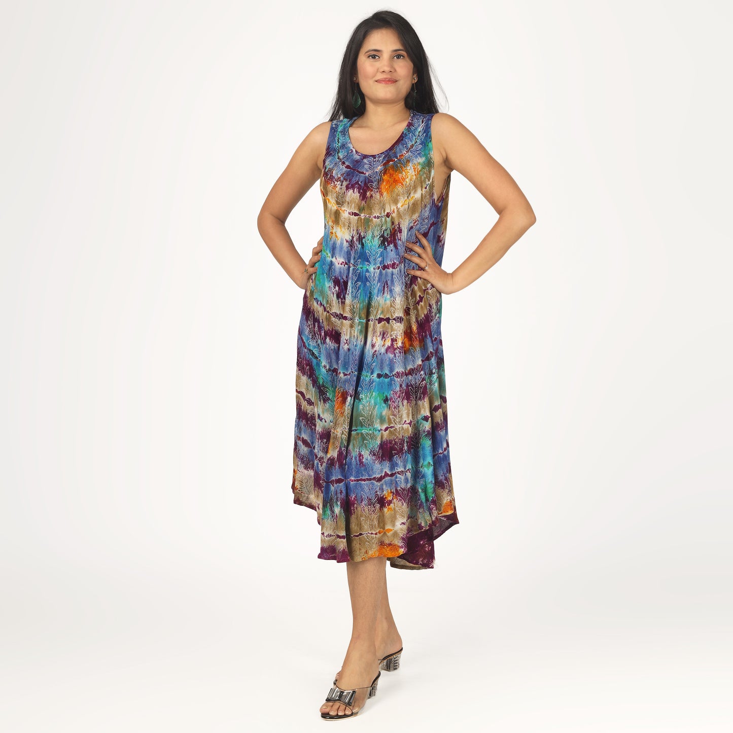 Sunset Mirage | Boho Tie Dye Sleeveless Sundress