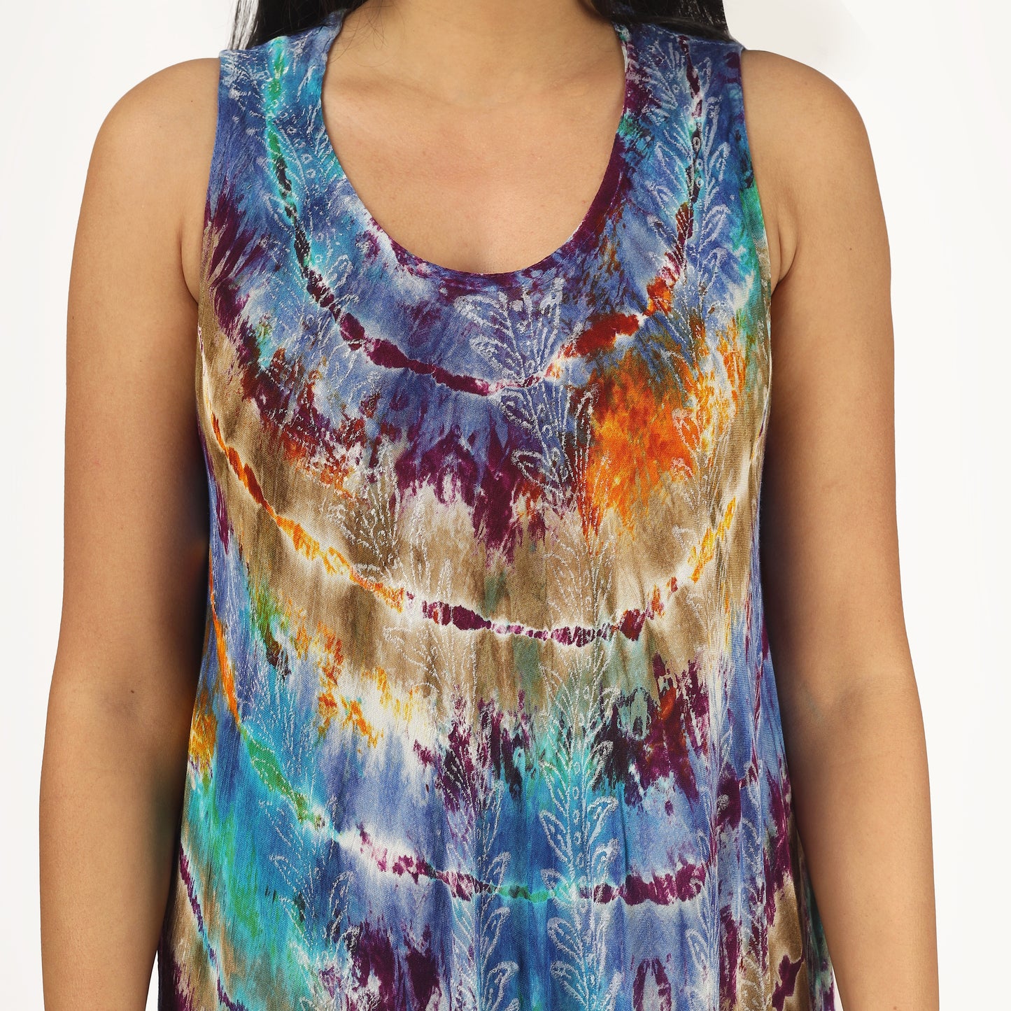 Sunset Mirage | Boho Tie Dye Sleeveless Sundress