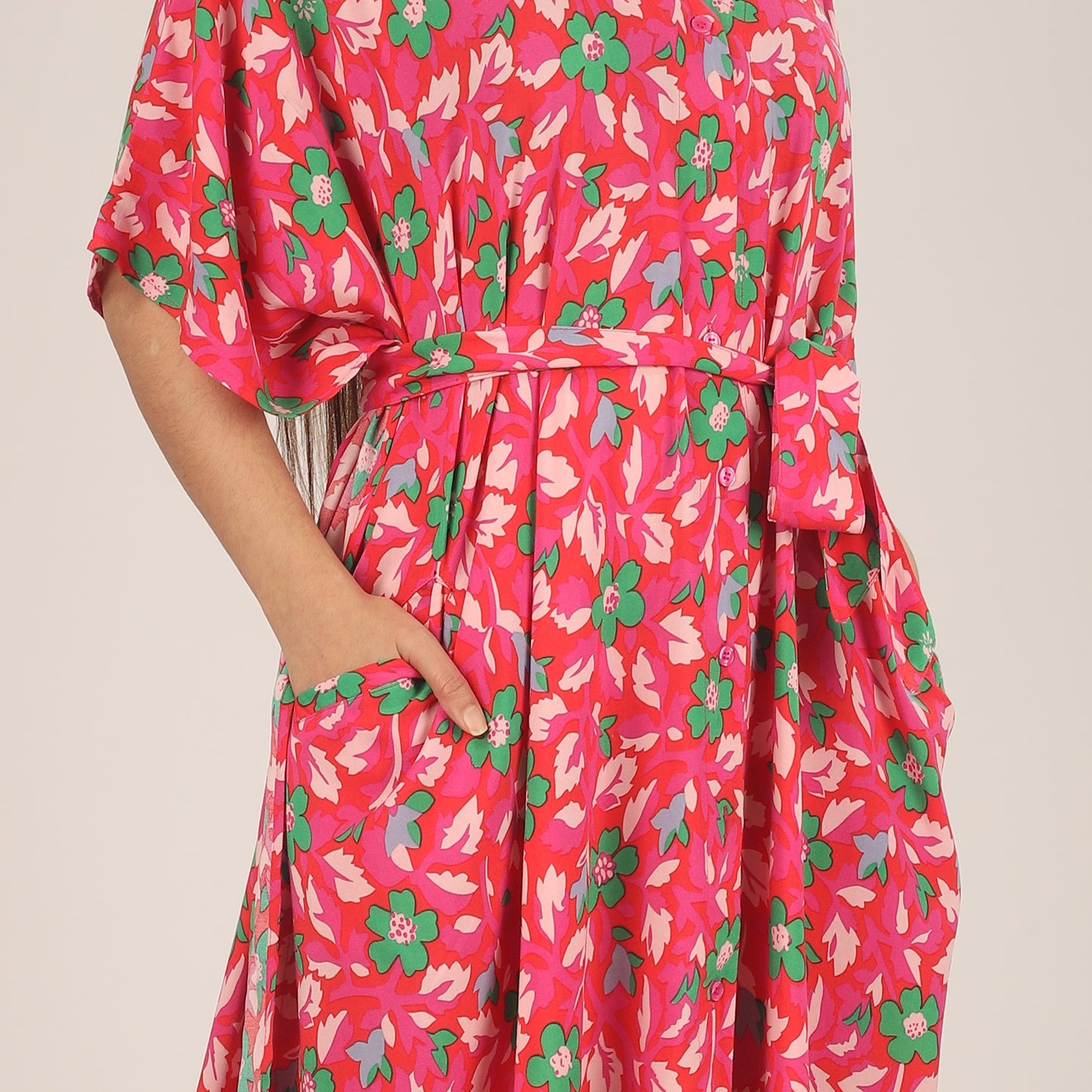 Pink Meadow | Pink Shirt Dress With Pockets | One Size Fits AU 10 - 24