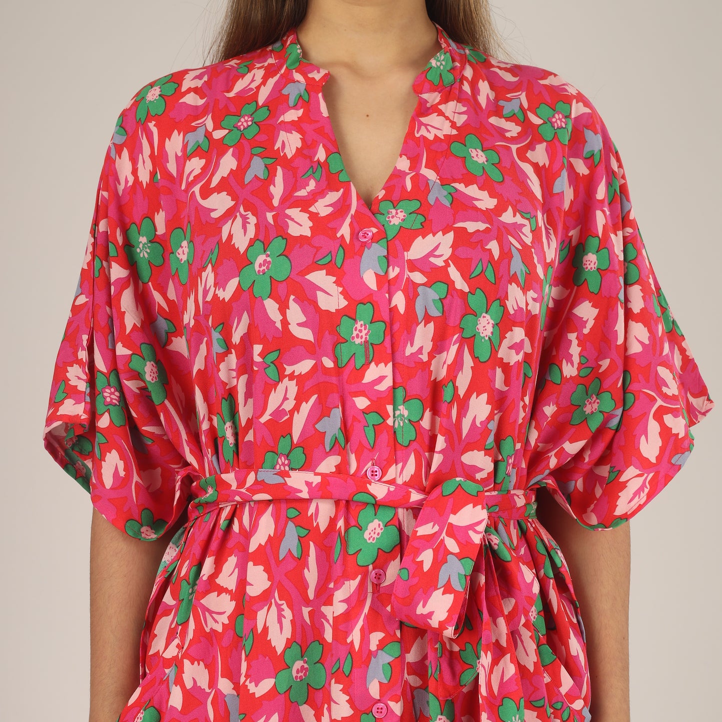 Pink Meadow | Pink Shirt Dress With Pockets | One Size Fits AU 10 - 24
