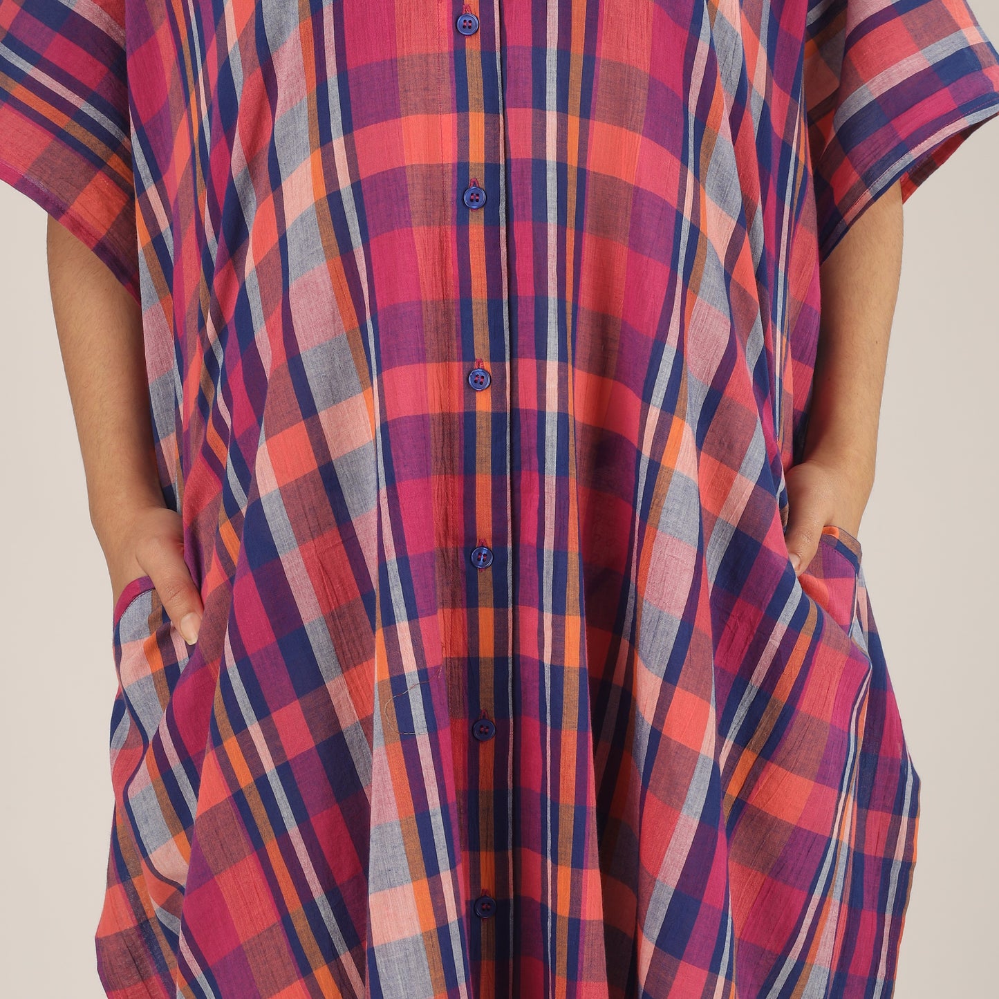 Cherry Checkers | Red Shirt Dress With Pockets | One Size Fits AU 10 - 24