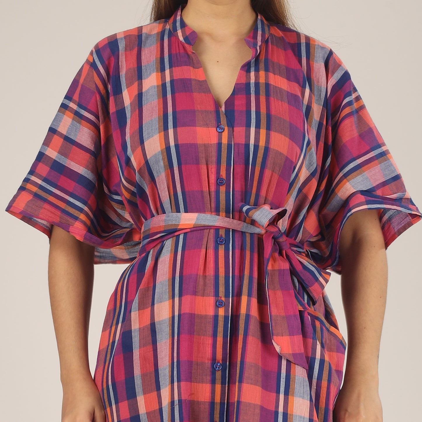 Cherry Checkers | Red Shirt Dress With Pockets | One Size Fits AU 10 - 24