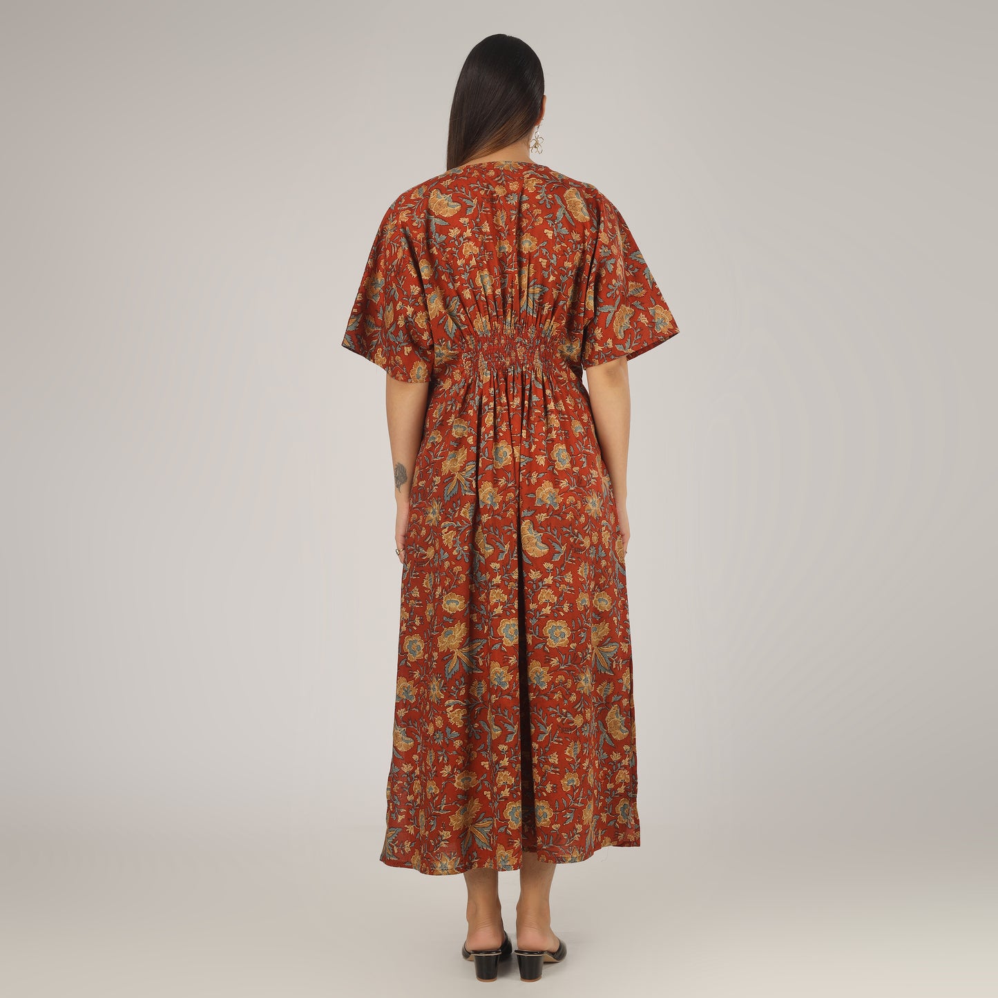 Rustic Bloom | Shirred Dress With Pockets - 3 Sizes Available AU 10-30