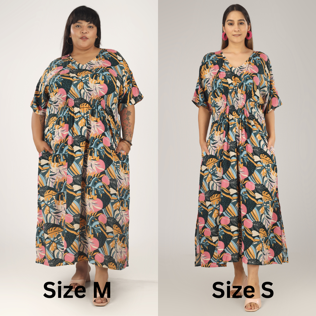 Rustic Bloom | Shirred Dress With Pockets - 3 Sizes Available AU 10-30