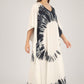 Midnight Swirl | 100% Rayon White Kaftan With Pockets