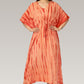 Coral Cascade | Orange Tie Dye Kaftan