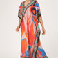 Sunset Symphony | Orange Luxe Poly Silk Kaftan