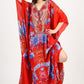 Cherry Blossom | Red Luxe Art Silk Kaftan