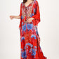 Cherry Blossom | Red Luxe Art Silk Kaftan
