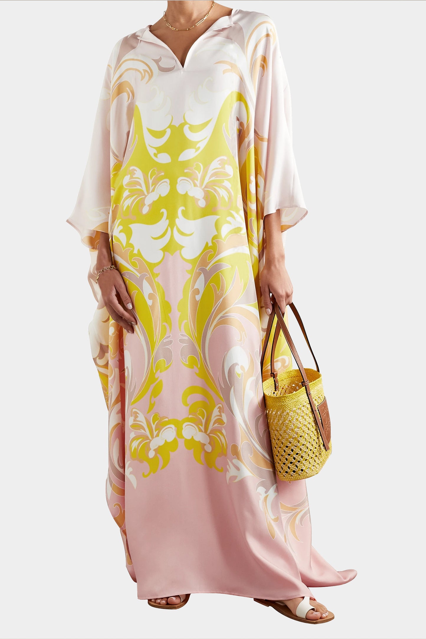 Blush & Bloom | Pink Party-Wear Kaftan