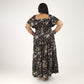 Women's Plus Size Kaftan Dress with Smocking (Black Olive)