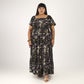 Women's Plus Size Kaftan Dress with Smocking (Black Olive)