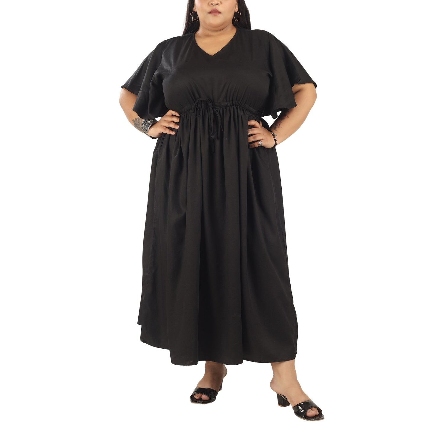Black Frill Sleeve Dress