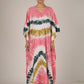 Earthen Threads Beach Summer Shibori Tie Dye Kaftan Kimono Green White